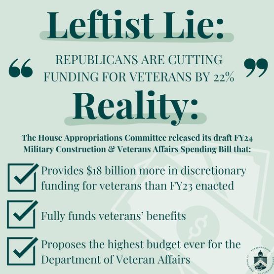 Image For Leftist Lie about Republican Veterans Funding